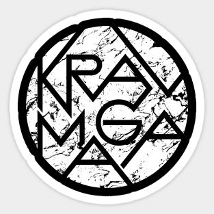 Krav Maga Distressed Sharp Lettering Sticker